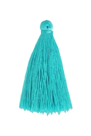 Pompon en fil imitation soie 40 mm Turquoise Economico