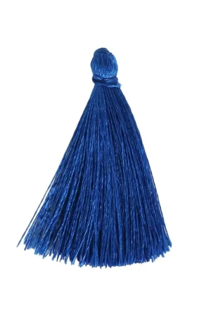 Pompon en fil imitation soie 40 mm Bleu Electrique Offerta Lampo