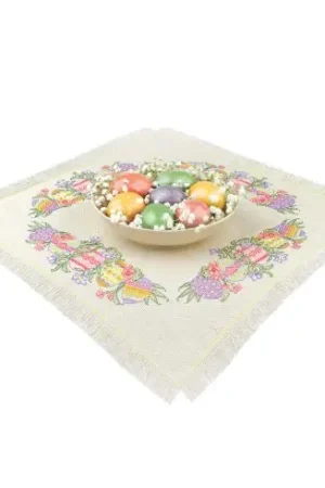 Kit tovaglia da ricamo - La gioia della Pasqua - Riolis Ultima Occasione