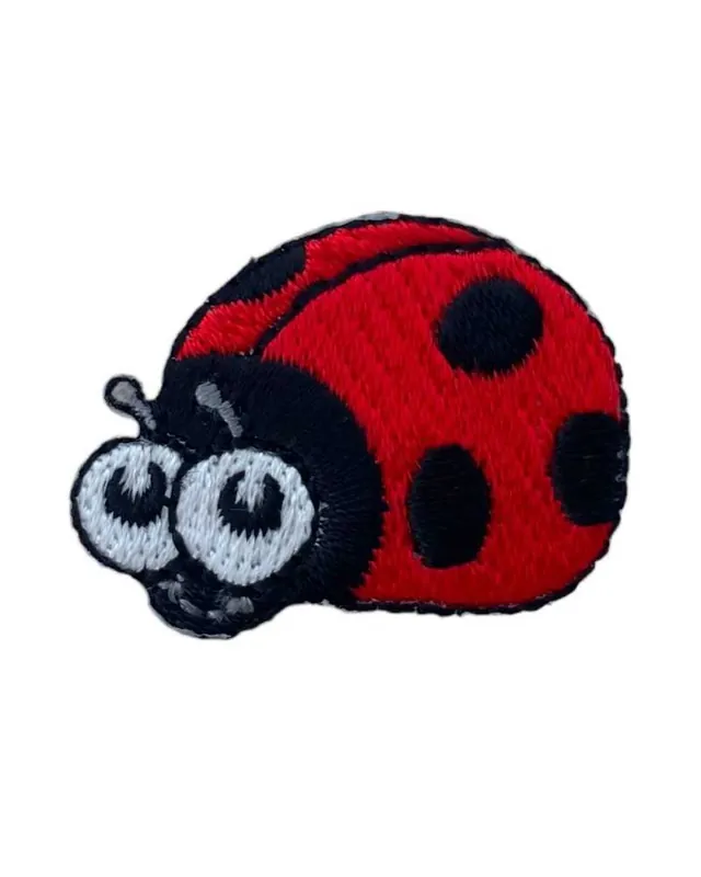 Applicazione Coccinella Ricamo Rosso Nero Termoadesiva Patch 3x2 Cm Subito Disponibile