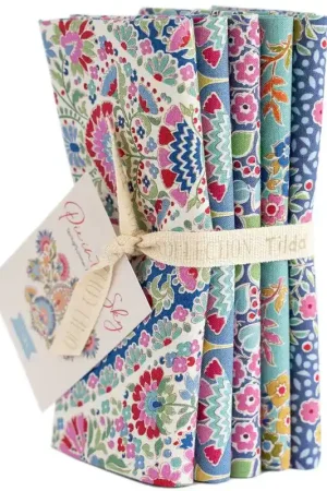 Tilda Pie in the Sky Fat Quarter Bundle 5 Tessuti Blue/Teal Consegna Rapida