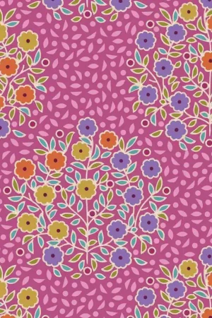 Tilda Pie in the Sky Confetti Cerise- Tessuto Rosa Confetto con motivo Floreale a Bouquet Più Venduto
