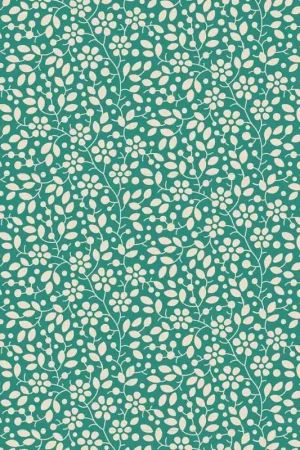 Compra Adesso Tilda Pie in the Sky Cloudpie Tealgreen- Tessuto Verde Menta con Piccoli Fiorellini Panna