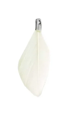 Plume avec embout 33 mm Crème pour la création de bijoux fantaisie x1 Promozione