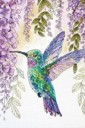 kit ricamo a punto croce - Il volo del colibrì - Abris Art Non Perdere
