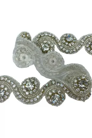 Esclusivo 9 Cm Applicazione Patch Argento Termoadesiva Pietre Strass Incastonate Alto 3 Cm