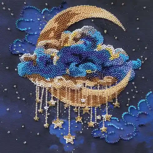 Kit di ricamo con perline - Culla dei sogni stellari - Abris Art Reso Gratuito