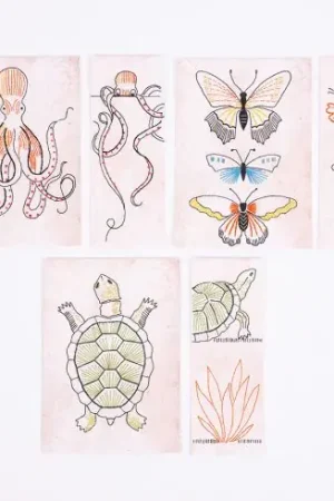 Kit di punti da ricamo - Animali - Cartoline e segnalibri - DMC Super Prezzo