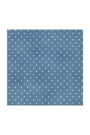 Maywood Studio, Blue Classic Dots, Tessuto azzurro con pois bianchi Occasione