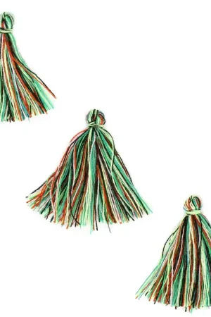 Promozione Esclusiva Pompons imitation coton 26-30 mm Multicolore Vert x10