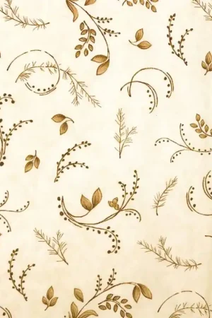 Ultima Occasione Moda Fabrics Nothern Cardinals, Tessuto Beige con Rami e Bacche