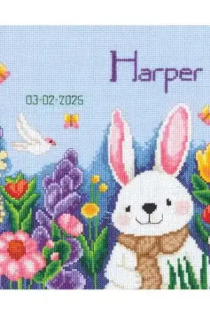 Super Prezzo kit ricamo a punto croce - Cuscino da ricamare coniglio nel giardino - Vervaco