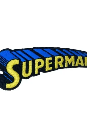 Promo Stagionale Applicazione Termoadesiva Personaggio Cartone Animato Scritta Ricamo Blu Patch 7x3 Cm