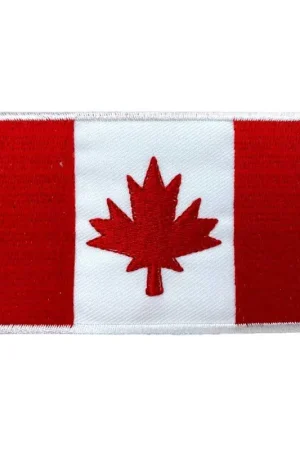 A Buon Prezzo Applicazione Toppa Patch Termoadesiva Ricamo Bandiera Canada 9x6 Cm