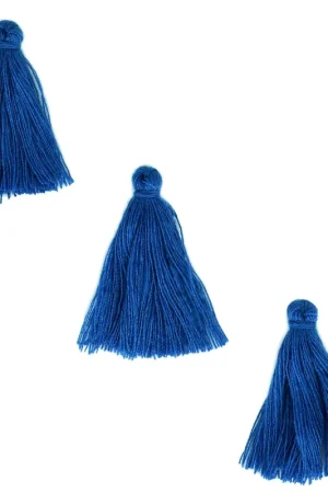 Direttamente Dal Produttore Pompons imitation coton 26-30 mm Bleu Dur x10