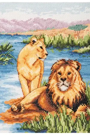 Kit di Punto Croce - Leoni - Anchor Promozione Esclusiva