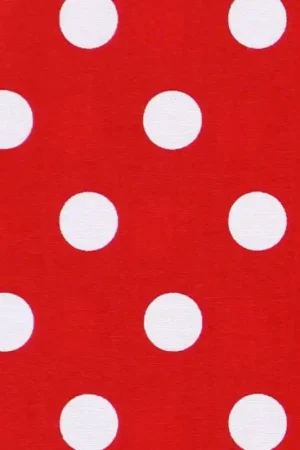Miglior Prezzo Moda Fabrics, tessuto rosso a grandi pois bianchi