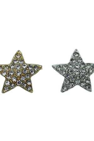 Bottone Modello Stella Gioiello Strass Gambo Metallo 19 Mm Professionale