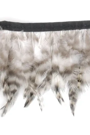 Reso Gratuito Ruban de plumes pour la customisation et création DIY - 8-12 cm - Noir/Blanc x1m
