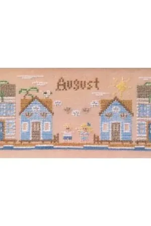Esclusivo Foglio di punto croce - Agosto - Cottage Garden Samplings