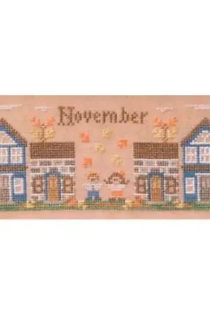 Foglio di punto croce - Novembre - Cottage Garden Samplings Consegna Rapida