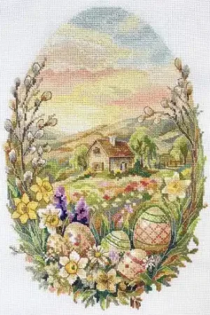 kit ricamo a punto croce - Il miracolo della Pasqua - Abris Art Esclusivo