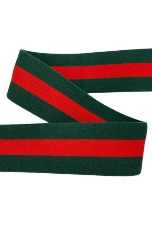 Subito Disponibile 50 Cm Passamaneria Nastro Gallone Elastico Riga Rosso Double Face Alto 4 Cm