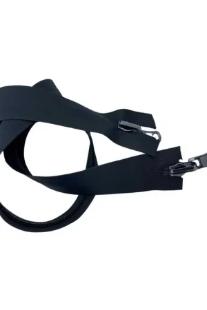 Cerniera Nero Lampo Zip Catena Spirale 6 Spalmata Idrorepellente Antivento 2 Cursori Reversibili Metallo Canna Fucile Cm 80 Occasione