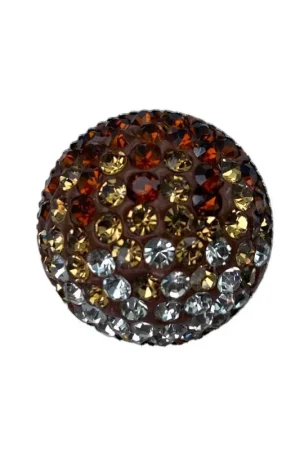 Ultime Pezzi Bottone Gioiello Strass Argento Multicolor Tondo Bombato Metallo Gambo Asola Mm 25
