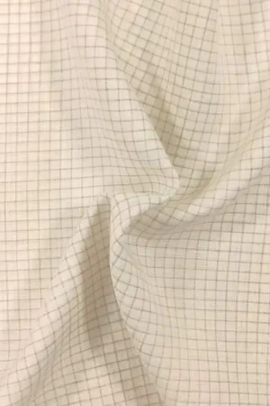 Prezzo Conveniente Tessuto 100% Lino Beige con Quadretti Ecrù da 1 cm circa