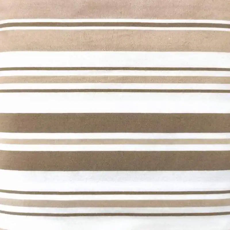 Tessuto Stampato Panna con Righe Nocciola e Marrone per Arredamento Sconto