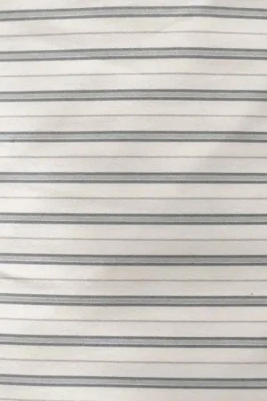 Tessuto Stampato Panna con Righe Azzurro per Arredamento Promozione