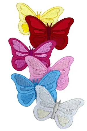Novità Applicazione Moda Termoadesiva Patch Farfalla Ricamo 6,5x5 Cm