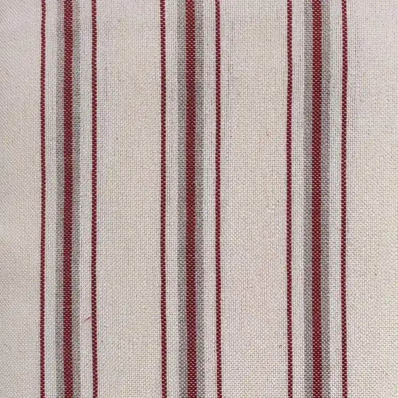 Acquista Ora Tessuto Tinto in Filo a Righe Beige Rosse per Arredamento
