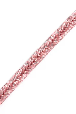 Nuova Collezione Soutache brillante fabrication italienne 3.5 mm Rose / argenté x1m