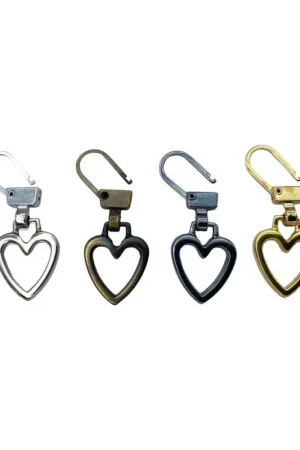 Spedito Oggi Tiralampo Pendolo Gancio Cursore Metallo Lucido Cuore 37x15 Mm