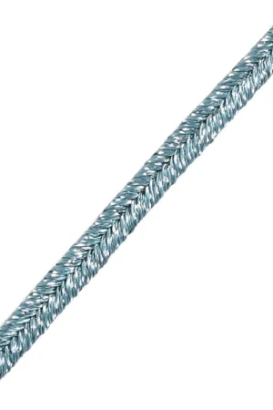 Prezzo Ridotto Soutache brillante fabrication italienne 3.5 mm Bleu gris / argenté x1m