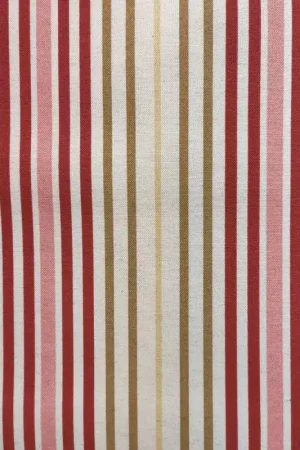 Tessuto Stampato Righe Rosa Rosso e Beigeper Arredamento Offerta Lampo