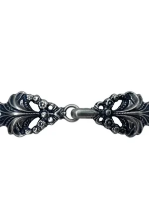 Gancio Alamaro Argento Vecchio Modello Giacca Metallo Lavorato Misura 6,5x1,7 Cm Offerta Speciale