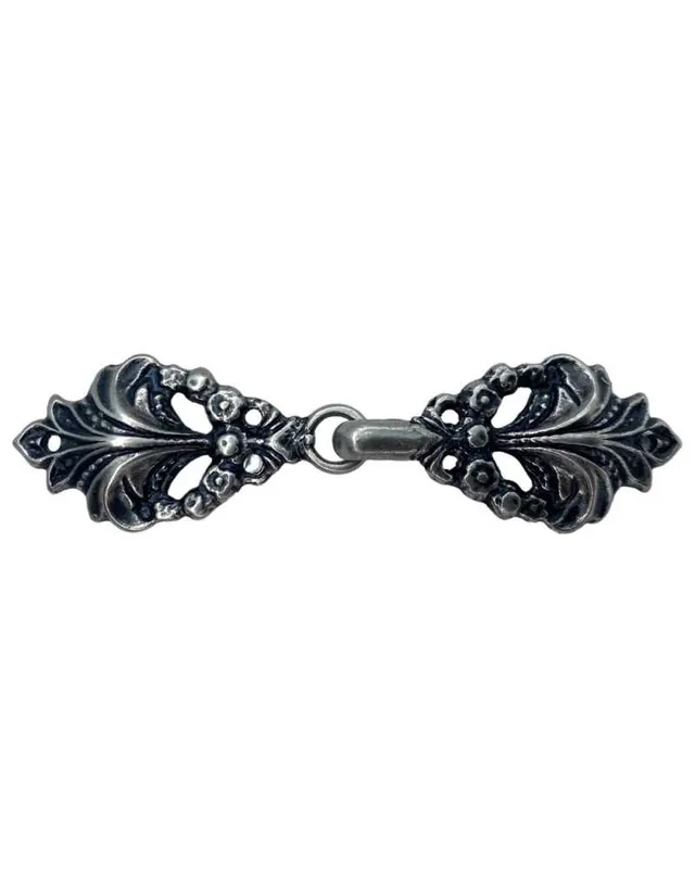 Gancio Alamaro Argento Vecchio Modello Giacca Metallo Lavorato Misura 6,5x1,7 Cm Offerta Speciale