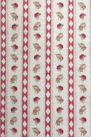 Spedizione Gratuita Tessuto Stampato Righe Rosa e Fioriper Arredamento