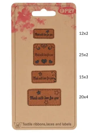 Miglior Prezzo Set di etichette in similpelle - Made with Love for You - Opry