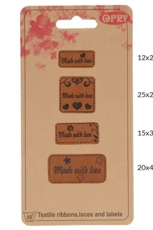 Set di etichette in similpelle - Made with Love - Opry Pagamento Sicuro