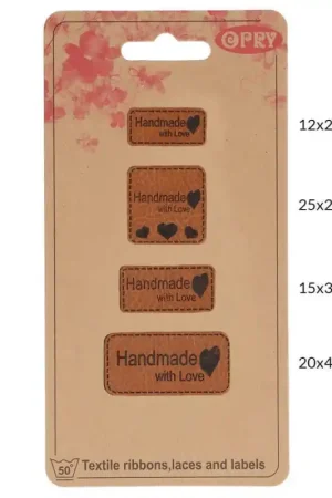 Set di etichette in similpelle - Handmade with Love - Opry Ultime Pezzi