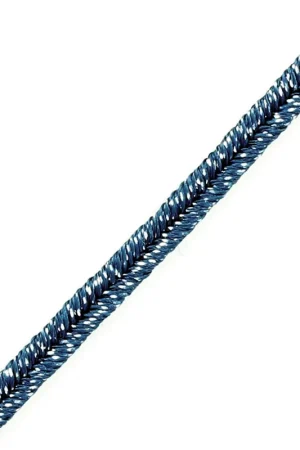 Soutache brillante fabrication italienne 3.5 mm Bleu cobalt / Argenté x1m Professionale