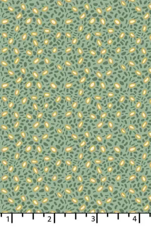 EQP Forward to the Past - Corn  Beans – Glacier Blue, tessuto verde menta con piccoli disegni verde  e giallo Affare