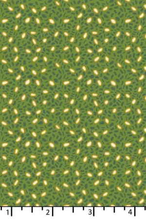 Ultimissimo Modello EQP Forward to the Past - Corn And Beans – Forest Green, tessuto  verde foresta con piccoli disegni verde e giallo