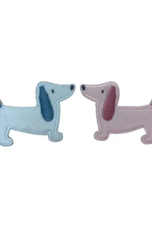 Applicazione Termoadesiva Baby Cane Velluto Ricamo Dimensione 6x5 Cm AutoTermoAdesivo, BASSOTTINO Quantità Limitata