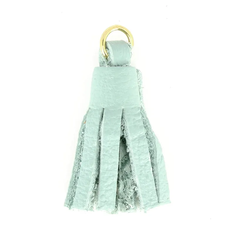 Reso Gratuito Pompon en cuir 22 mm pour création ou customisation DIY - Mint -doré à l'or fin x1