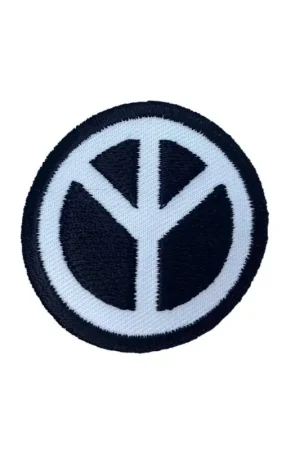 Offerta Del Giorno Applicazione Toppa Patch Termoadesiva Tessuto Ricamo Pace Tonda 5 Cm